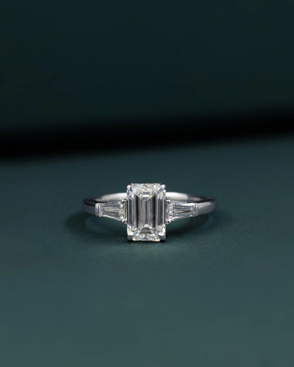 2.36 CTW Emerald Cut Three Stone Lab-Grown Diamond Engagement Ring