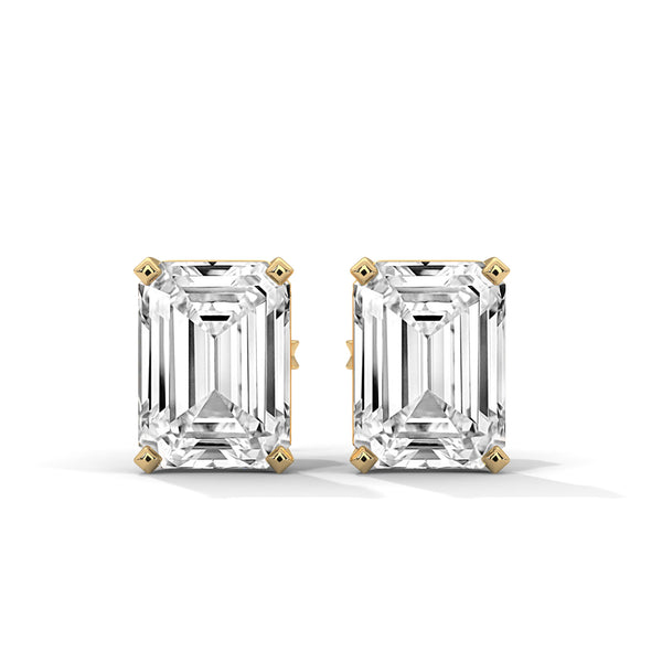 2.00 CT Emerald Cut CVD Lab-Grown Diamond Stud Earrings