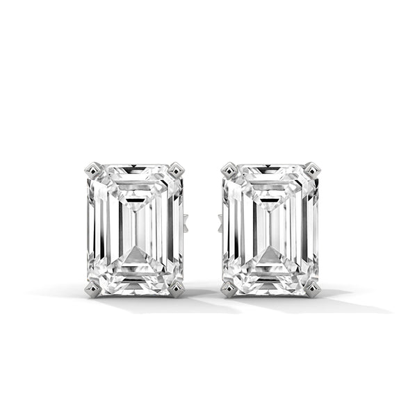 2.00 CT Emerald Cut CVD Lab-Grown Diamond Stud Earrings