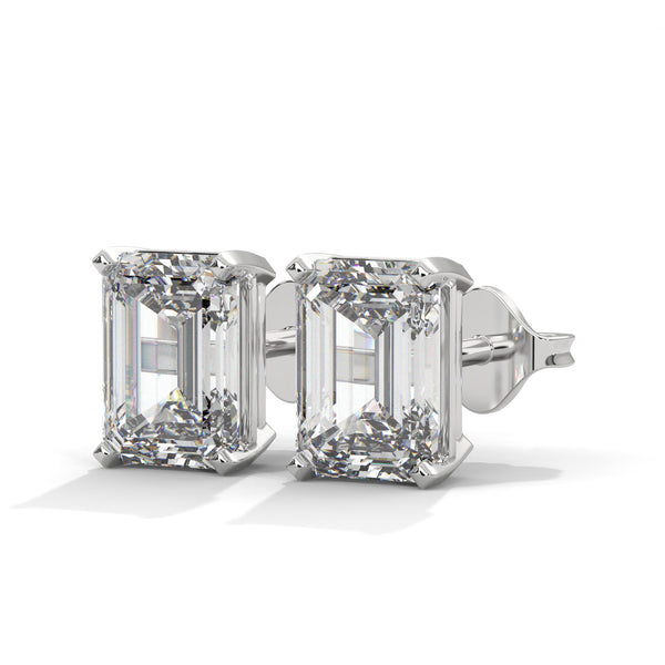 2.00 CT Emerald Cut CVD Lab-Grown Diamond Stud Earrings