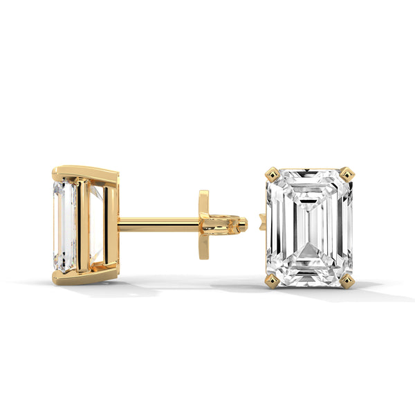 2.00 CT Emerald Cut CVD Lab-Grown Diamond Stud Earrings