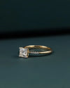 1.10 CTW Princess Cut CVD Lab-Grown Diamond Pavé Solitaire Ring