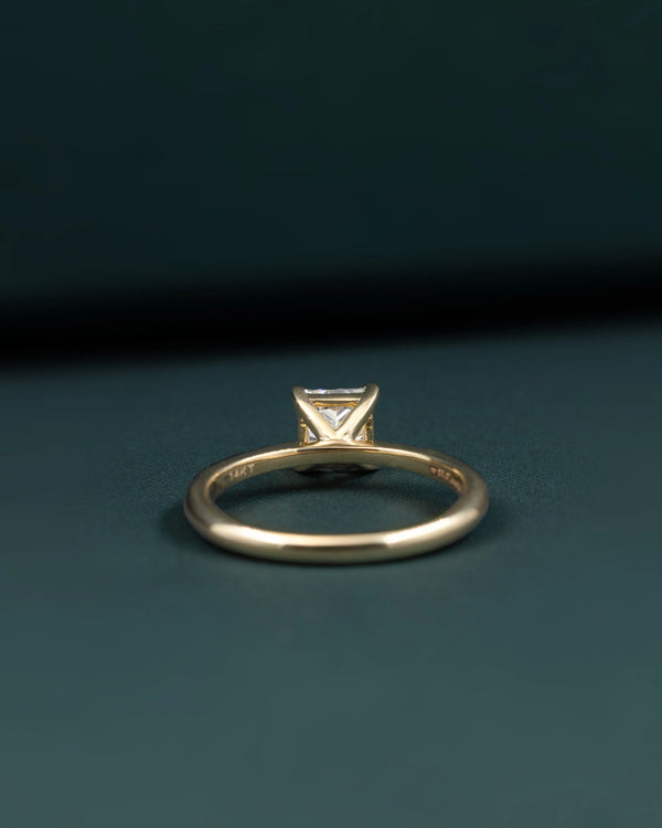 1.10 CTW Princess Cut CVD Lab-Grown Diamond Pavé Solitaire Ring