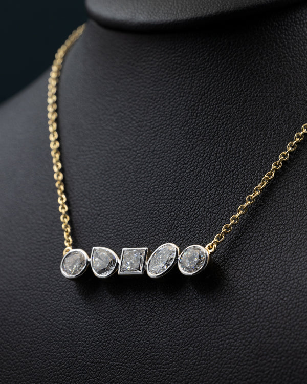 3.23 CTW Multi-Shape Bezel Set Lab-Grown Diamond Necklace