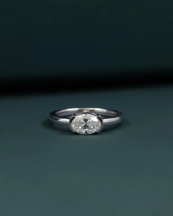 1.01 CT Oval Cut CVD Lab-Grown Diamond Solitaire Ring
