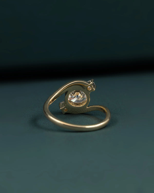 1.65 CTW Oval Cut Diamond Bypass Ring