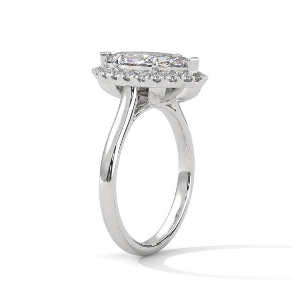 2.36 CT Marquise Cut Lab-Grown Diamond Halo Ring