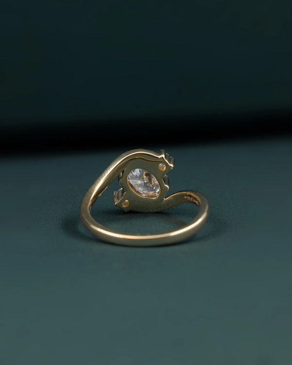 1.13 CTW Oval Cut Lab-Grown Diamond Bypass Engagement Ring