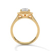 2.34 CT Total Pear Cut Lab-Grown Diamond Halo Ring with Pave Band