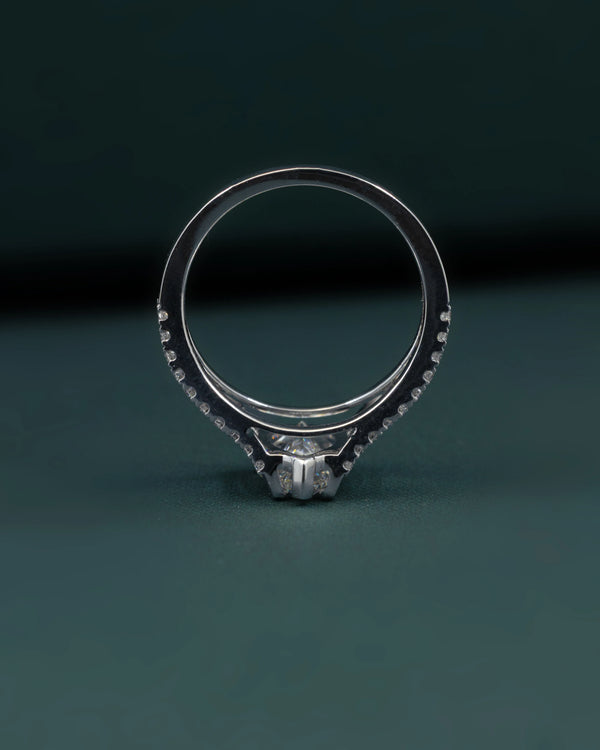 2.35 CTW Pear Cut Pavé Split Shank Lab-Grown Diamond Engagement Ring