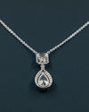 4.03 CTW Pear & Emerald Cut Halo Lab-Grown Diamond Pendant Necklace