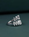 2.25 CTW Emerald & Pear Cut Diamond Open Ring