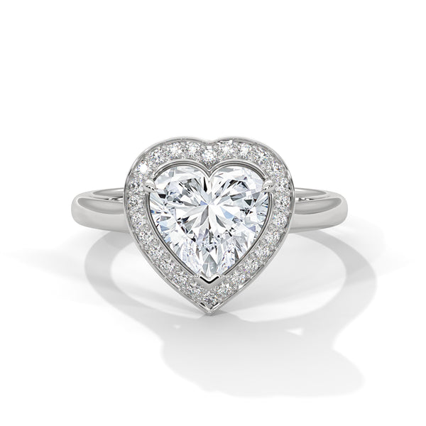 2.16 CT Heart Shape Lab-Grown Diamond Halo Ring