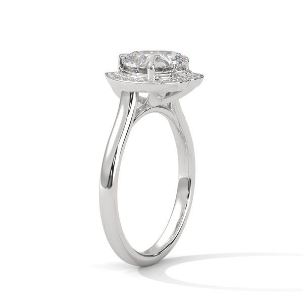 2.16 CT Heart Shape Lab-Grown Diamond Halo Ring