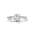 1.25 CT Emerald Cut Lab-Grown Diamond Solitaire Ring with Pavé Band