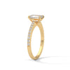 1.25 CT Emerald Cut Lab-Grown Diamond Solitaire Ring with Pavé Band