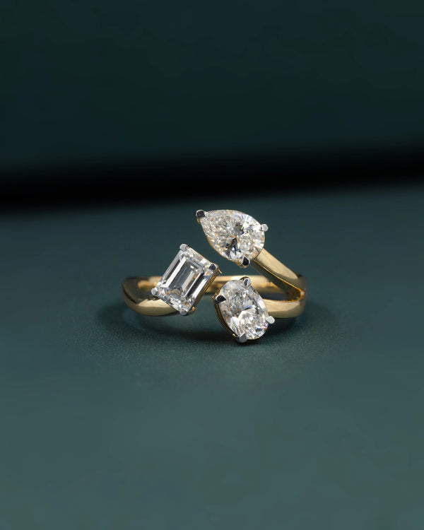 2.54 CTW Multi-Shape Open Wrap CVD Lab-Grown Diamond Ring