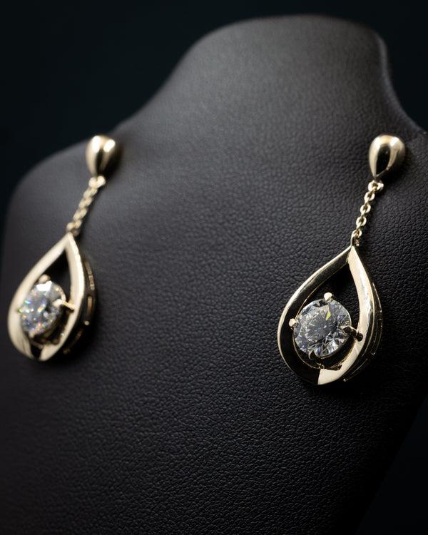 3.60 CT Pear Drop CVD Lab-Grown Diamond Dangle Earrings