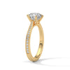 2.22 CT Total Round Lab-Grown Diamond Solitaire Ring with Pave Band