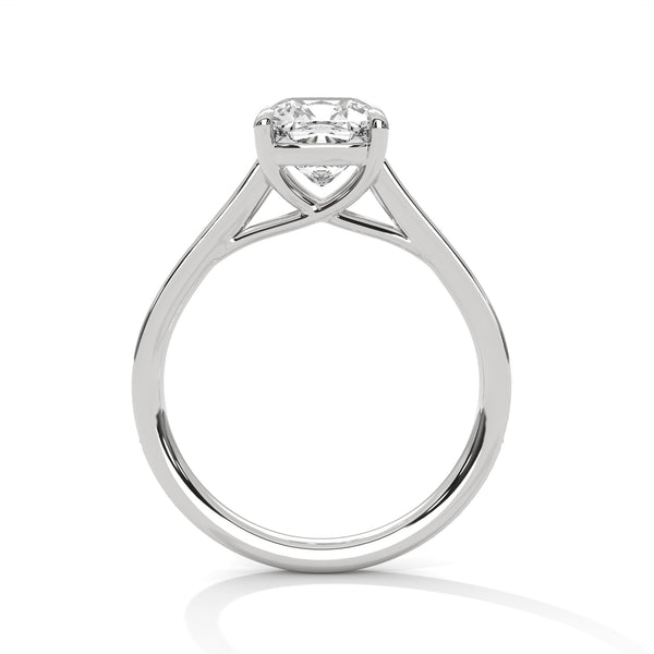 2.13 CT Cushion Cut Lab-Grown Diamond Pave Solitaire Ring