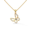 0.26 CTW Floral Butterfly Design Lab-Grown Diamond Pendant in Gold