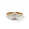 1.50 CT Emerald Cut Lab-Grown Diamond Three-Stone Ring with Pear Side Stones