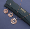 4.01 CT Round & Pear Lab-Grown Diamond Vintage Circle Pendant & Earring Set