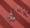 2.90 CT Marquise, Pear & Round Lab-Grown Diamond Butterfly Pendant & Earring Set