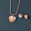 98.25 CT Oval & Round Lab-Grown Diamond Contemporary Heart Pendant & Earring Set