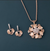 2.20 CT Marquise & Round Lab-Grown Diamond Floral Pendant & Earring Set