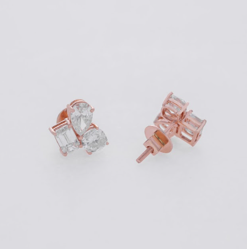 4.68 CT Emerald, Pear & Cushion Lab-Grown Diamond Pendant & Earring Set