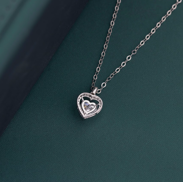 1.16 CTW Heart Shape Halo Lab-Grown Diamond Pendant