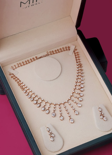 13.64 Ct Round Lab-Grown Diamond Designer Necklace & Earring Set