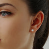 1.40 CT Round Brilliant Floral Halo CVD Lab-Grown Diamond Stud Earrings