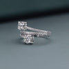 1.32 CT Total Round Lab-Grown Diamond Open Wrap Ring with Pavé Band