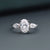 2.20 CT Oval Lab-Grown Diamond Engagement Ring with Pear Side Diamonds