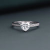 1.14 CT Total Heart Lab-Grown Diamond Engagement Ring with Pavé Band