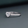 1.14 CT Total Heart Lab-Grown Diamond Engagement Ring with Pavé Band