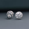 2.47 CTW Round Brilliant Halo CVD Lab-Grown Diamond Stud Earrings