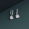 2.66 CTW Cushion Cut CVD Lab-Grown Diamond Drop Hoop Earrings with Pavé Accents