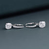 2.66 CTW Cushion Cut CVD Lab-Grown Diamond Drop Hoop Earrings with Pavé Accents