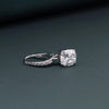 2.66 CTW Cushion Cut CVD Lab-Grown Diamond Drop Hoop Earrings with Pavé Accents