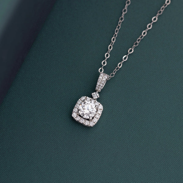 1.68 CT Round Brilliant Halo Lab-Grown Diamond Pendant