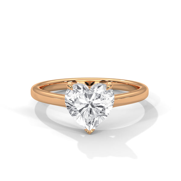 2.00 CT Heart Shape Lab-Grown Diamond Solitaire Ring