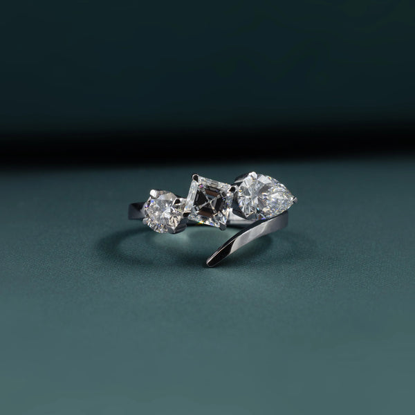 3.08 CTW Multi-Shape Three Stone CVD Lab-Grown Diamond Ring