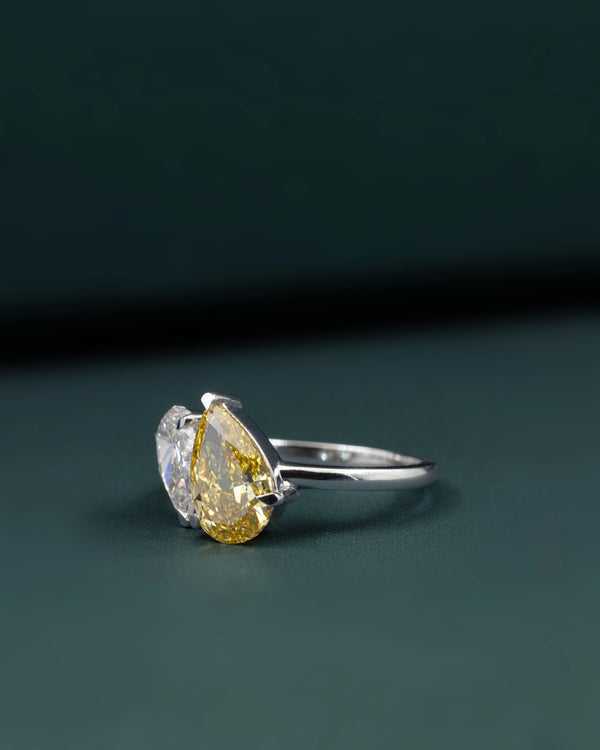 3.66 CTW Pear Cut Two-Stone Lab-Grown Diamond Ring