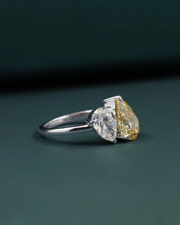 3.66 CTW Pear Cut Two-Stone Lab-Grown Diamond Ring