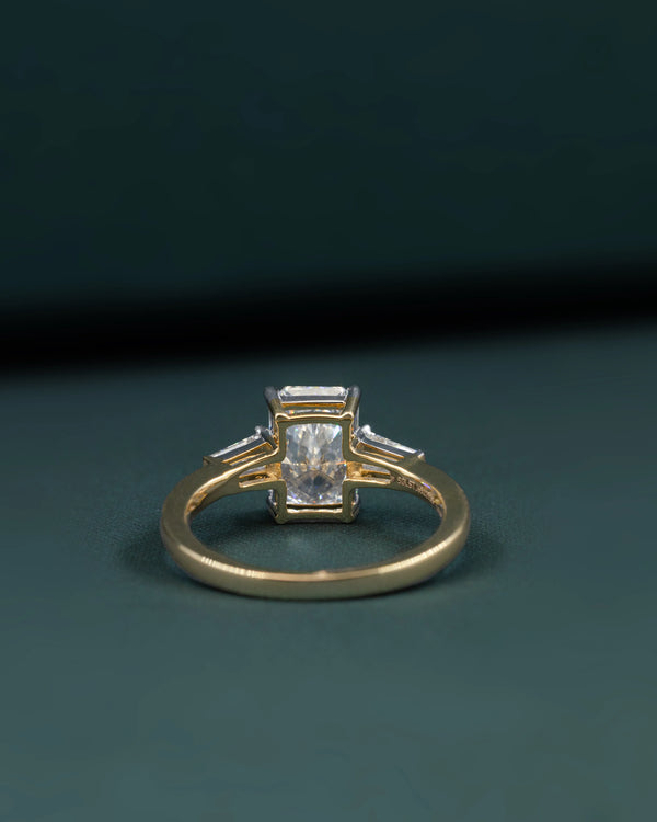 1.61 CTW Radiant-Cut CVD Lab-Grown Diamond Three-Stone Engagement Ring