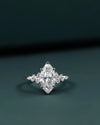 2.20 CTW Marquise Cut Lab-Grown Diamond Floral Accent Engagement Ring in Gold