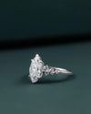 2.20 CTW Marquise Cut Lab-Grown Diamond Floral Accent Engagement Ring in Gold